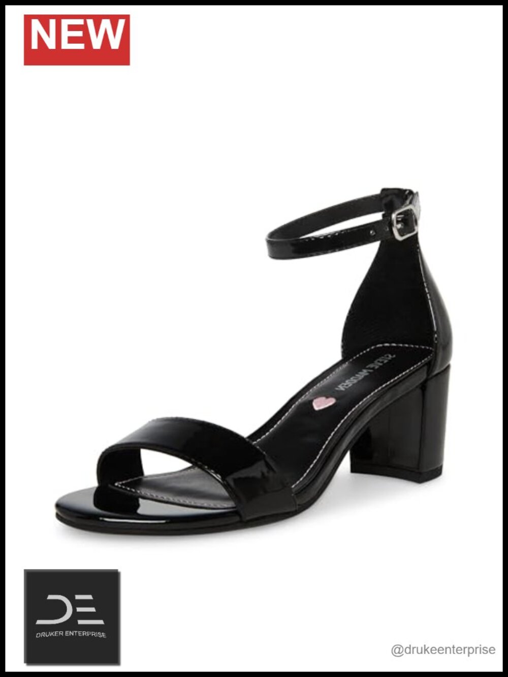 Steve Madden Carrson Block Heel Dress Sandals 2.5" Heel Vegan Leather